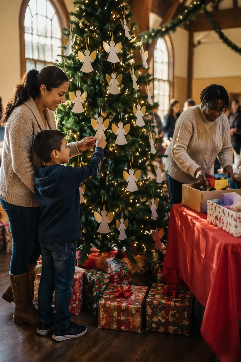 Christmas Angel Tree with Gifts