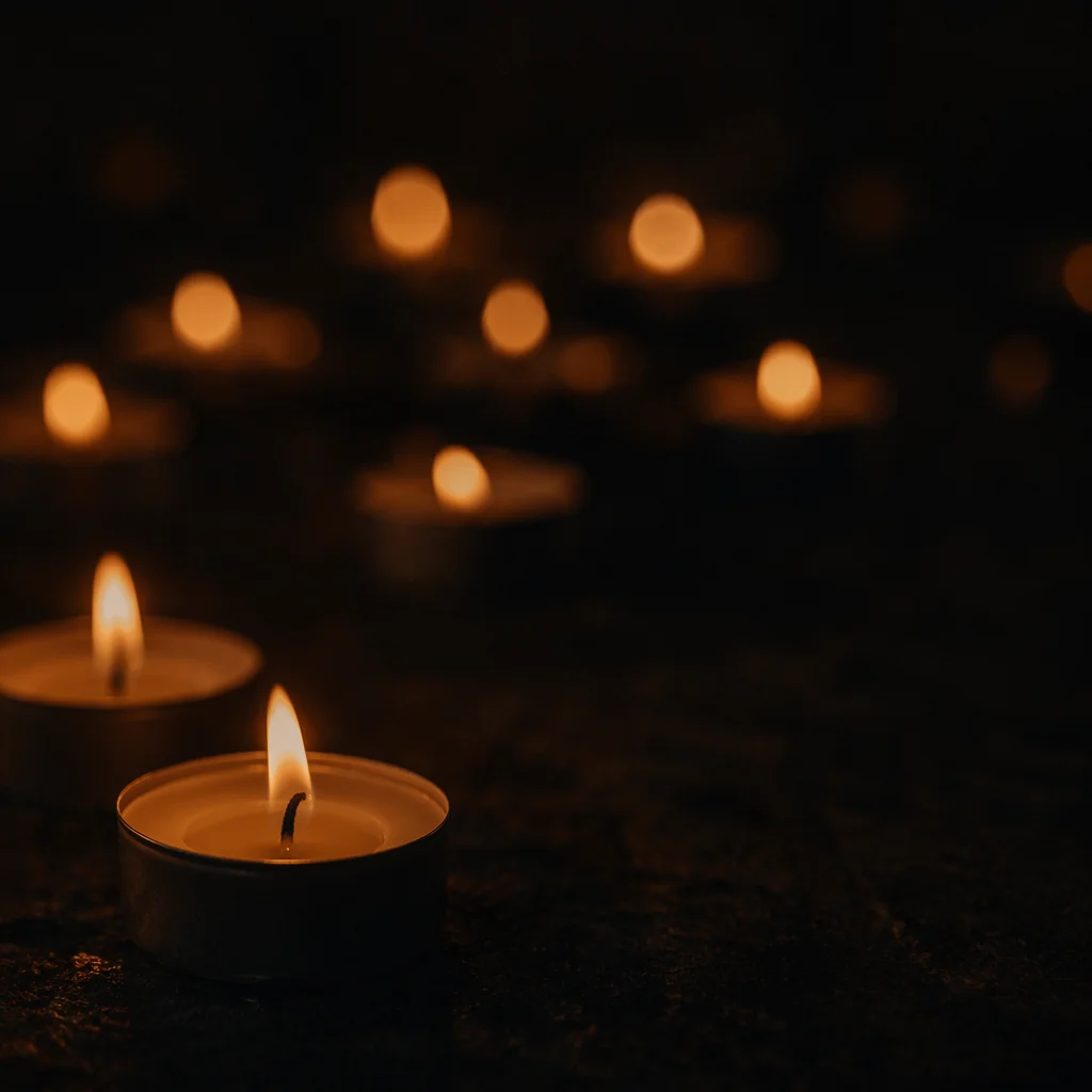 Warm Christmas Candlelight Bokeh Background