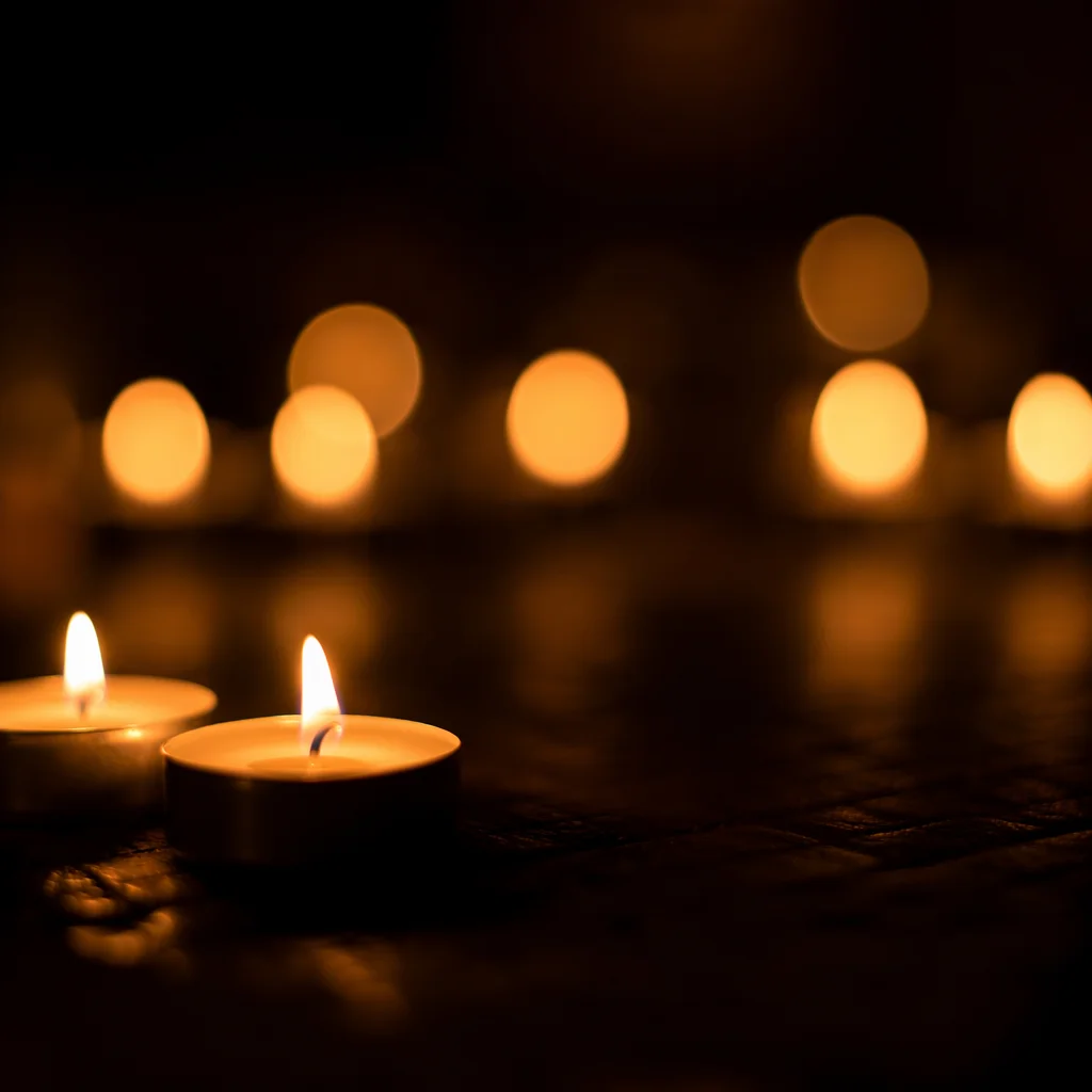 Warm Christmas Candlelight with Soft Bokeh
