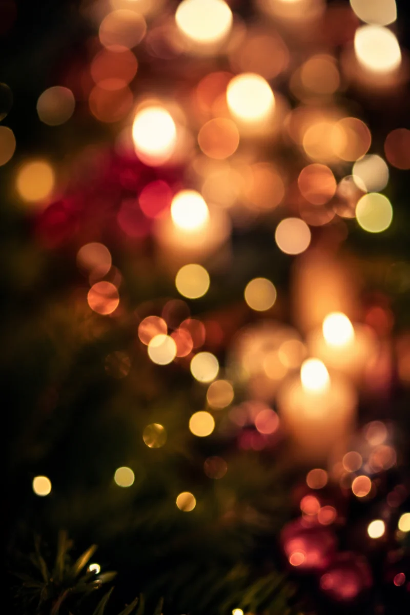 Warm Christmas Candlelight Bokeh Background