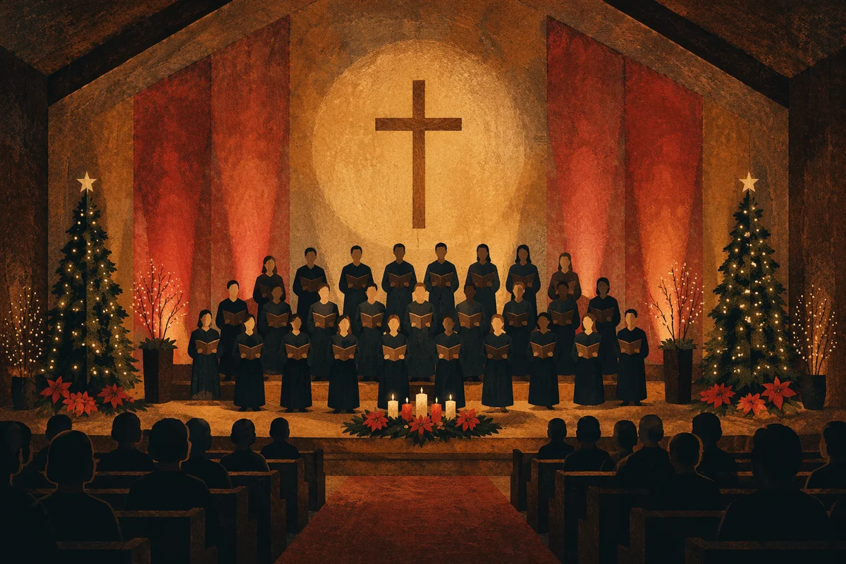 Christmas Choir Cantata in Church Sanctuary