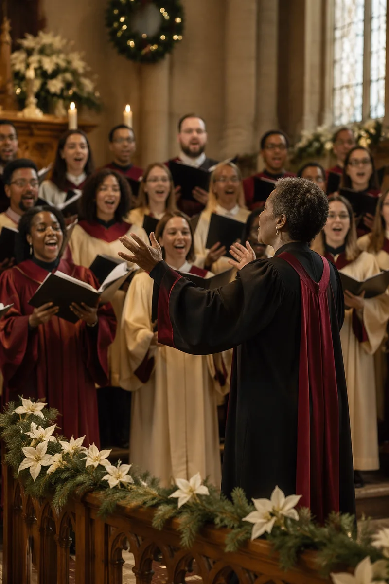 Christmas Choir Performance in Traditional Church