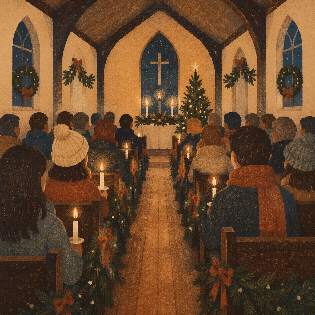 Christmas Eve Candlelight Chapel Congregation