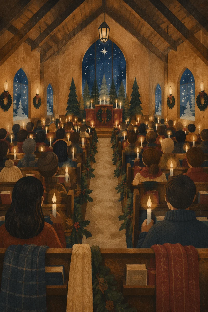 Christmas Eve Candlelight Chapel Congregation