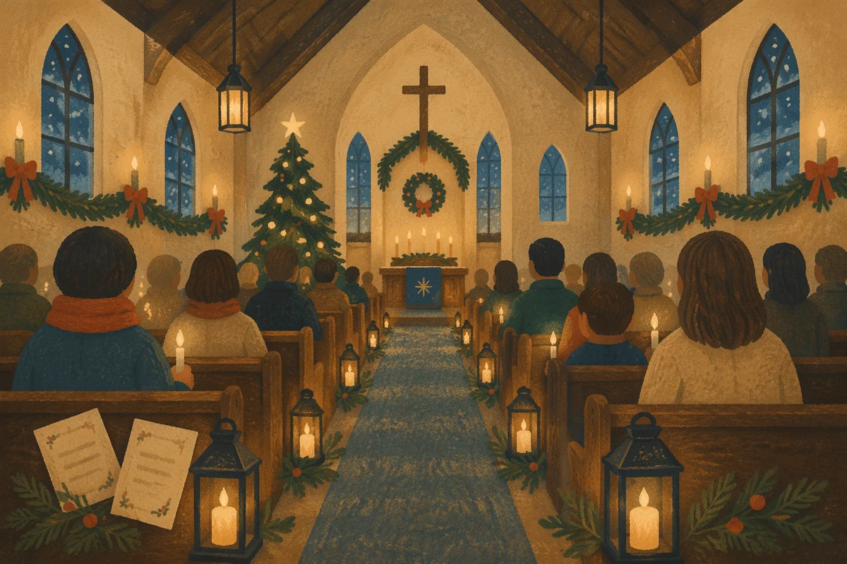 Christmas Eve Candlelight Chapel Congregation