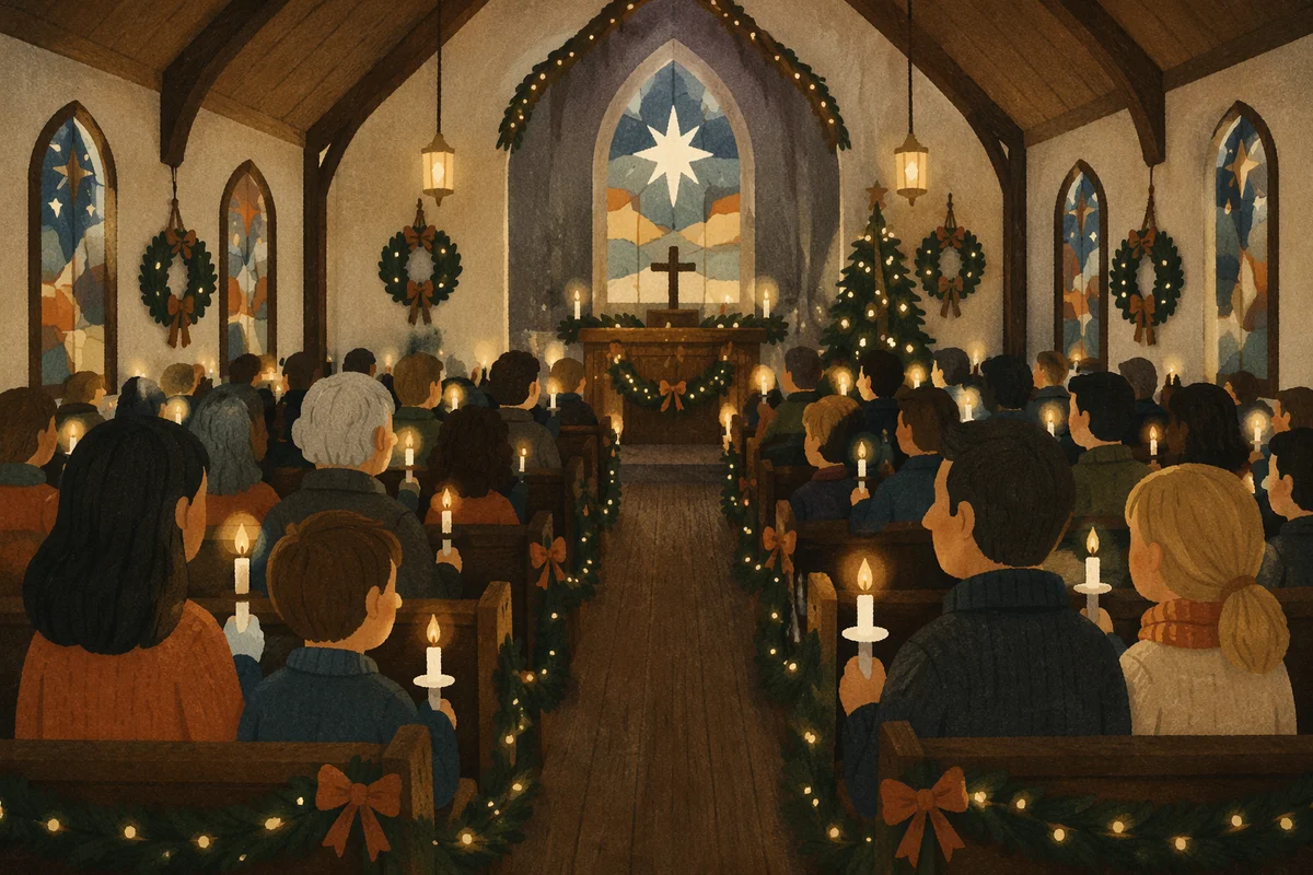 Christmas Eve Candlelight Chapel Congregation