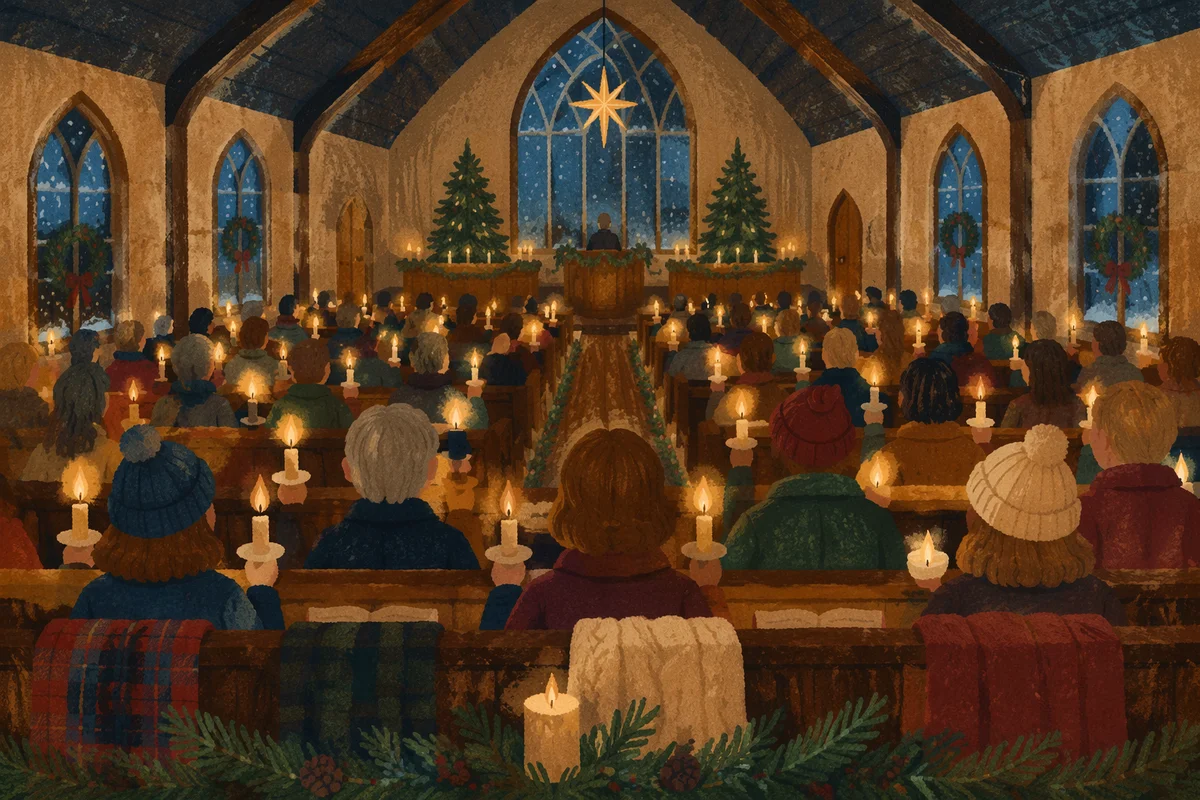 Christmas Eve Candlelight Chapel Congregation