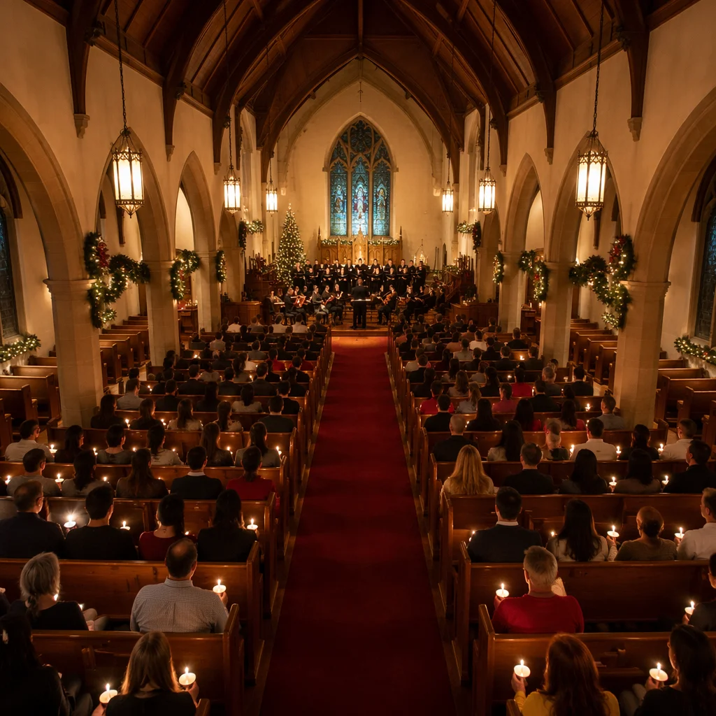 Christmas Eve Candlelight Chapel Congregation