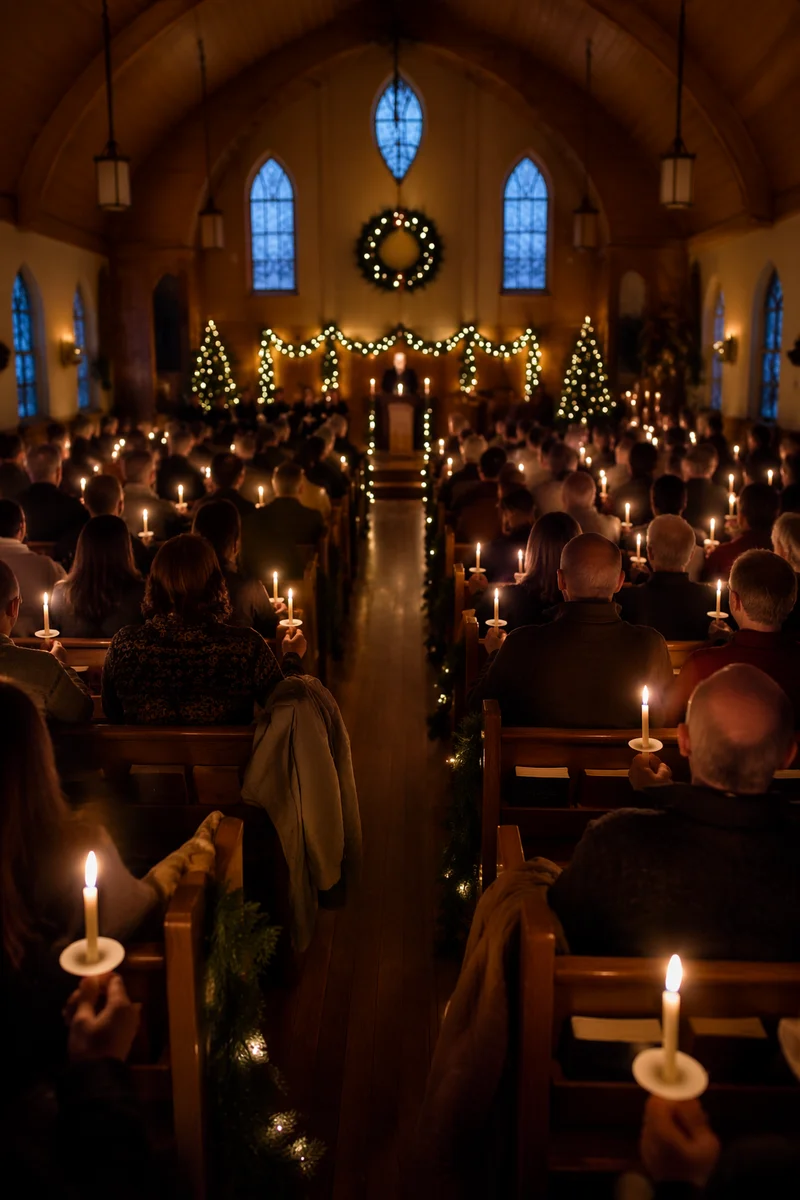 Christmas Eve Candlelight Chapel Congregation