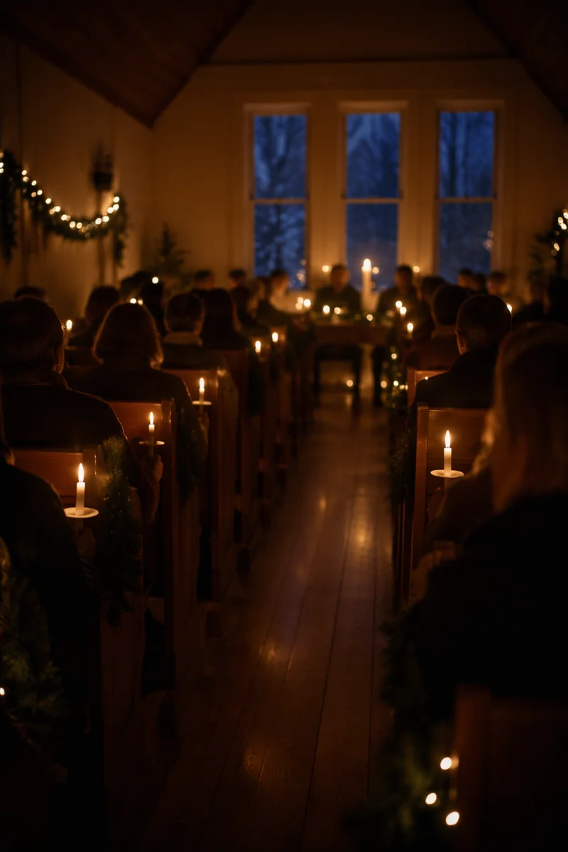 Christmas Eve Candlelight Chapel Congregation