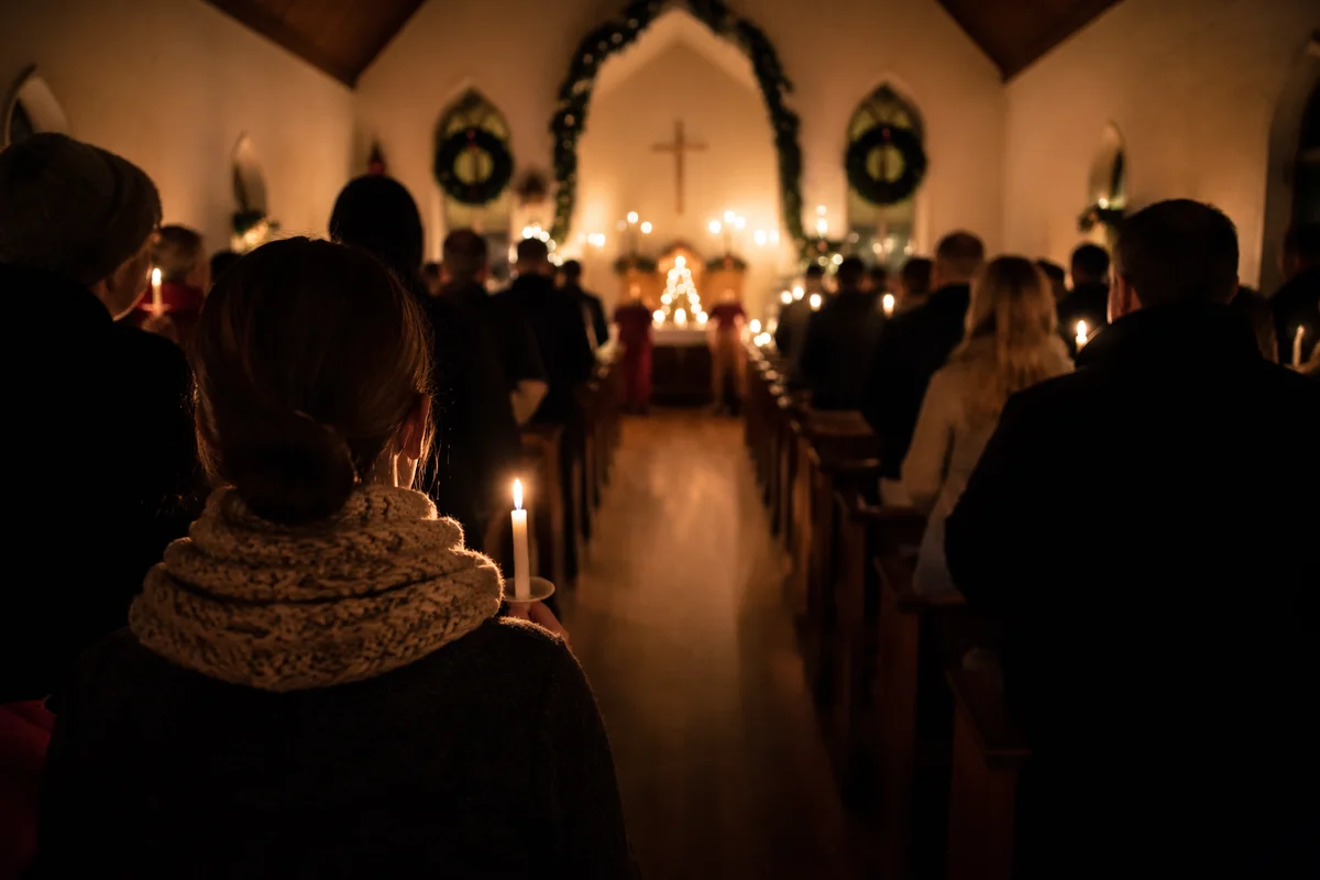 Christmas Eve Candlelight Chapel Congregation