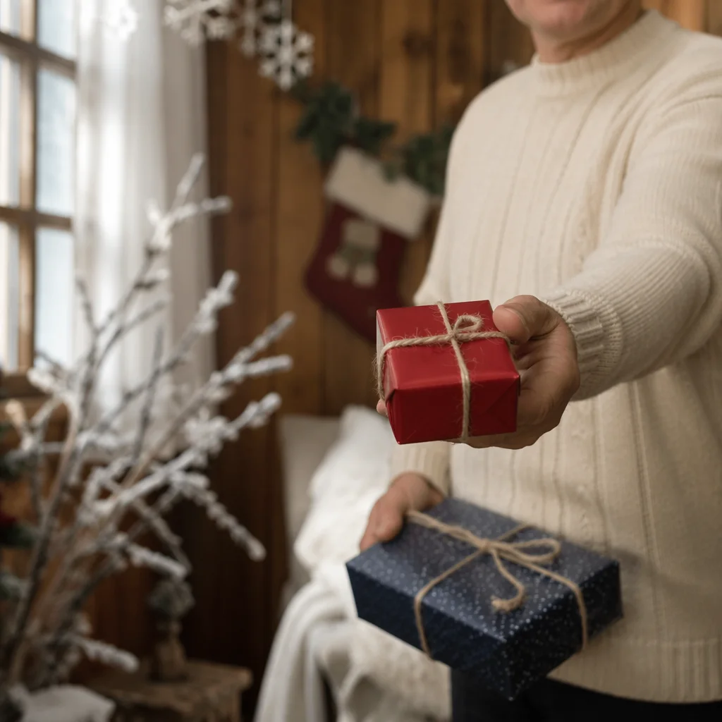 Generous Christmas Offering in Cozy Church Room