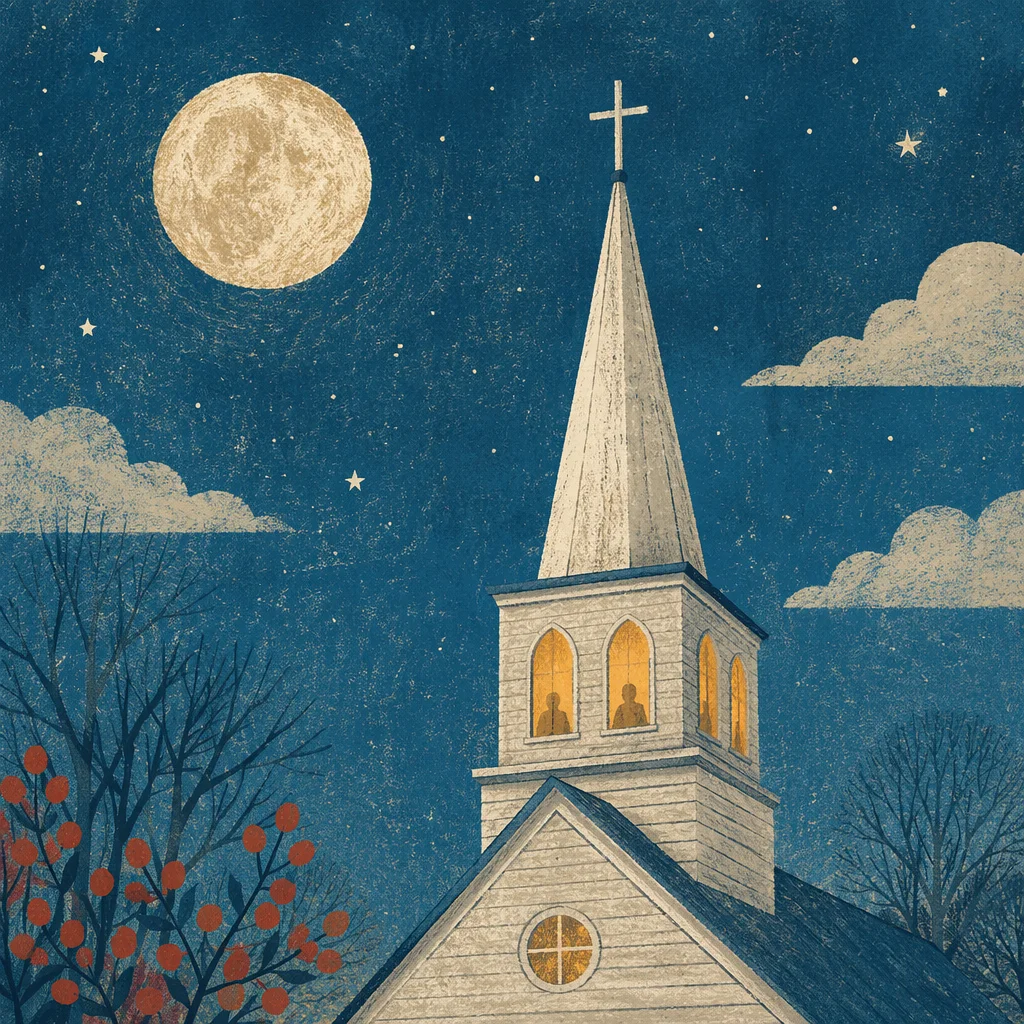 New Year Midnight Church Steeple