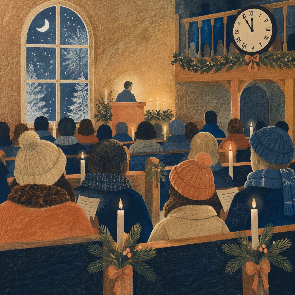 Midnight Watchnight Service in Winter Chapel