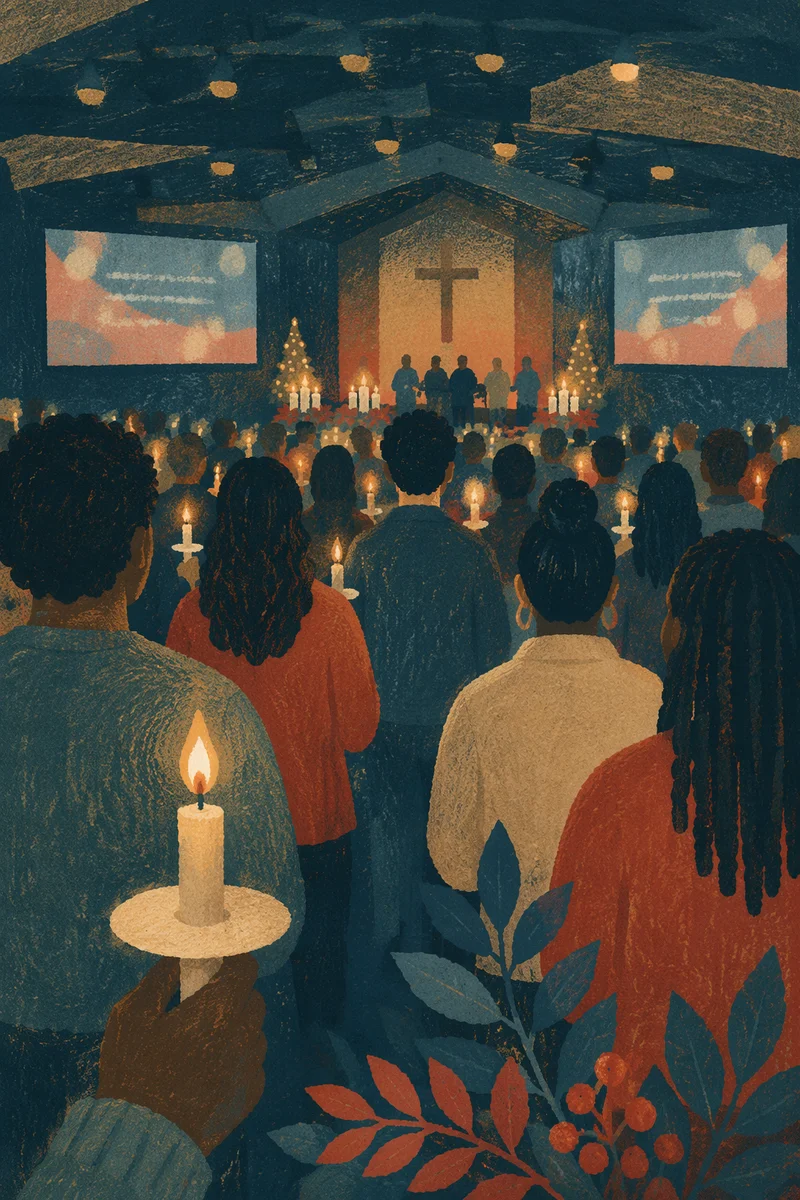Midnight Watchnight Candlelight Church Service