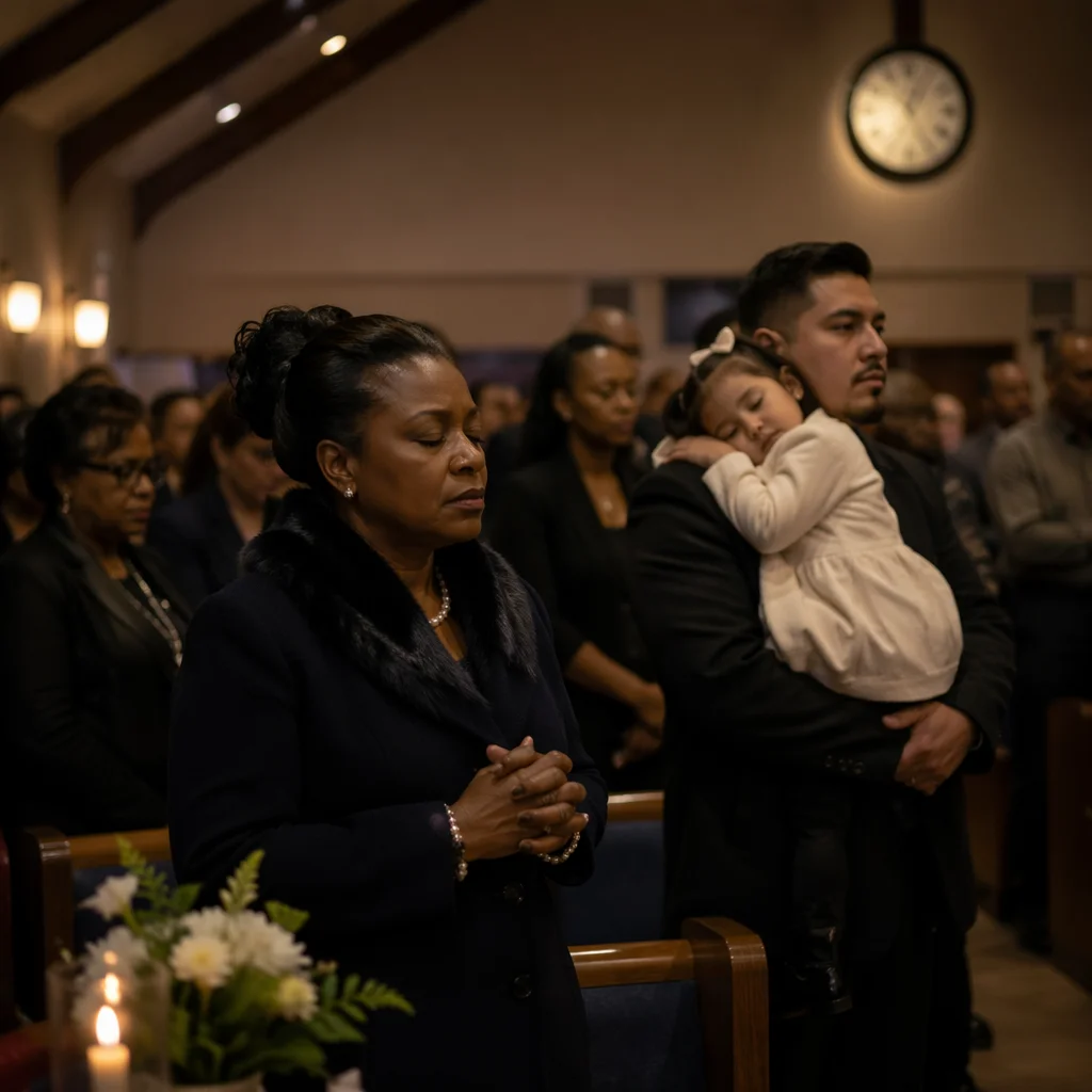 Midnight Church Service in Warm Candlelight