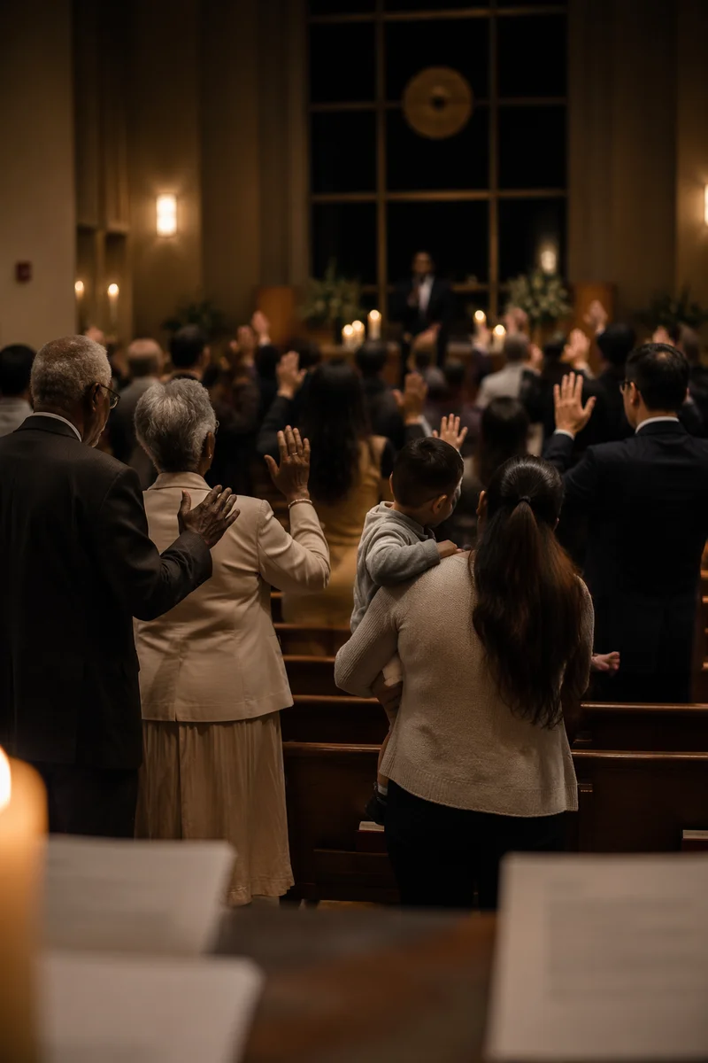 Midnight Prayer Service in Church Sanctuary