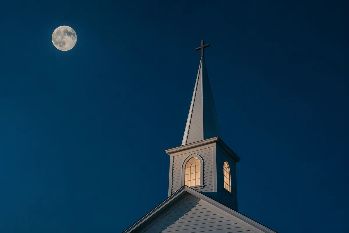 New Year Midnight Church Steeple