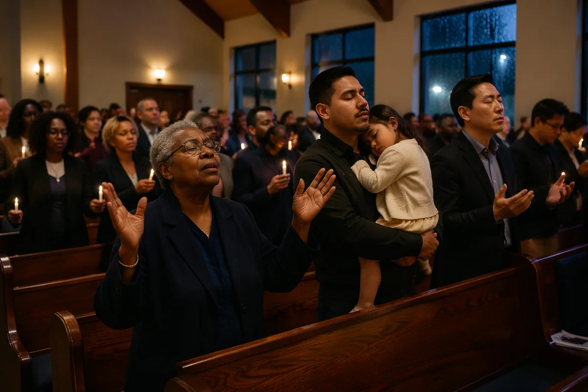 Midnight Church Service in Warm Sanctuary