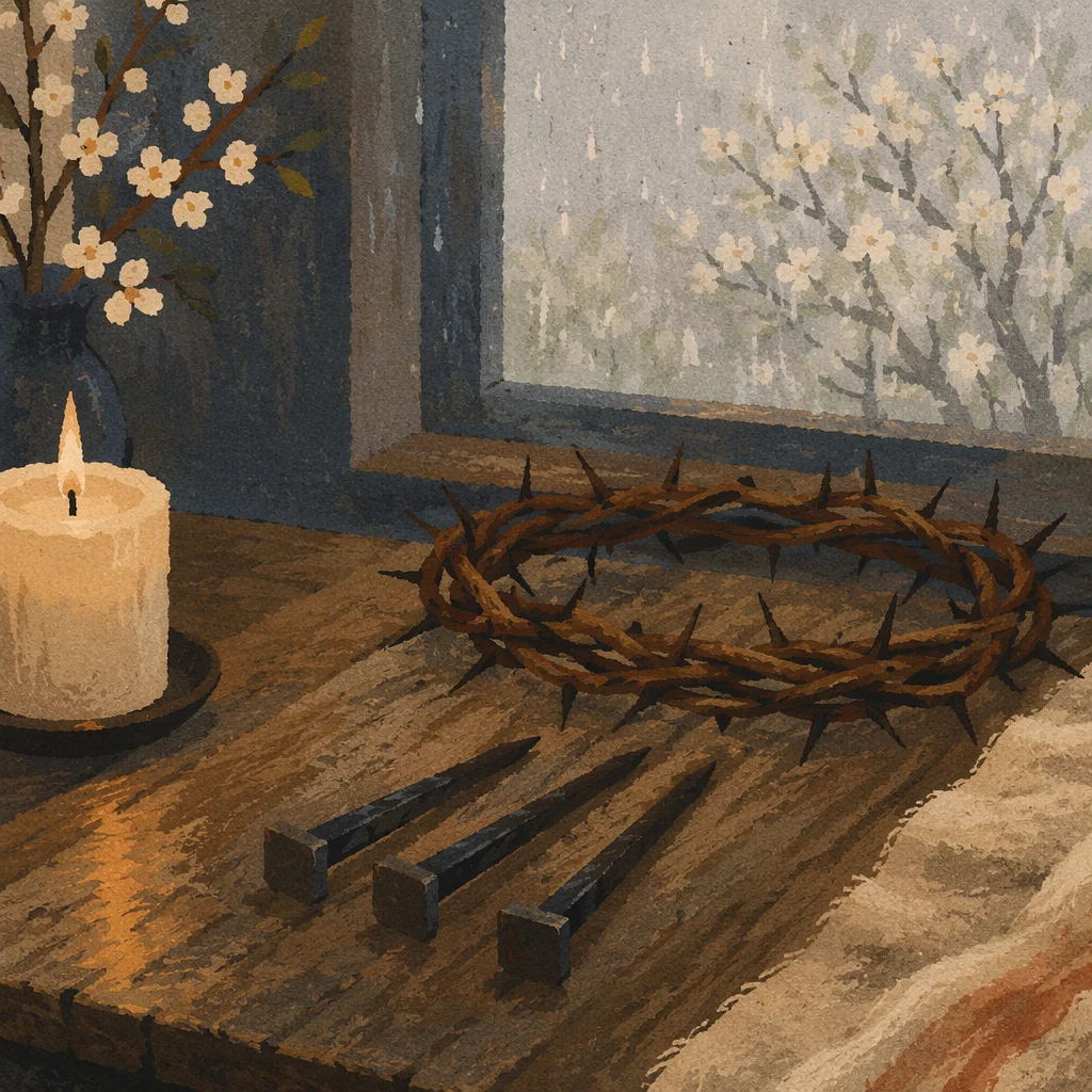 Crown of Thorns and Nails Before Easter
