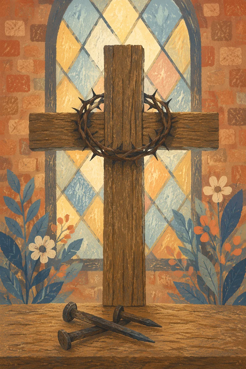 Easter Cross with Crown of Thorns