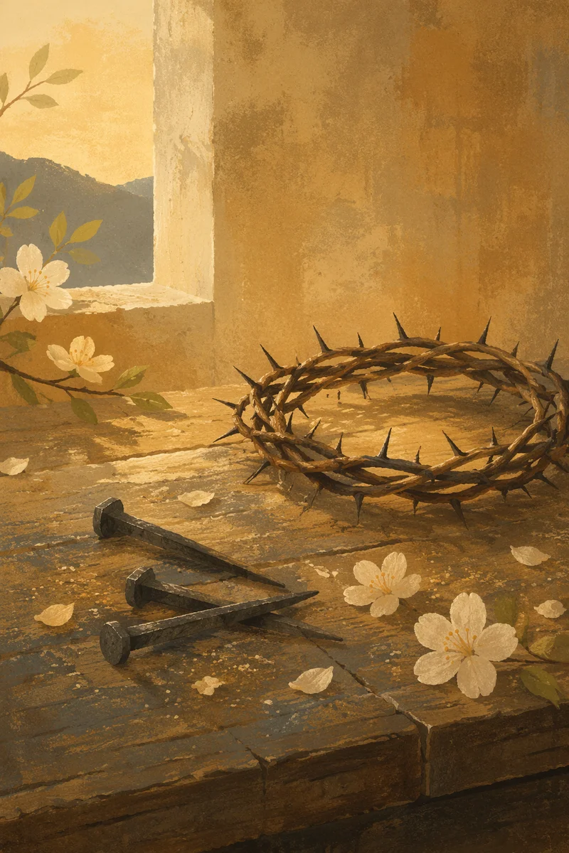 Easter Crown of Thorns on Wood