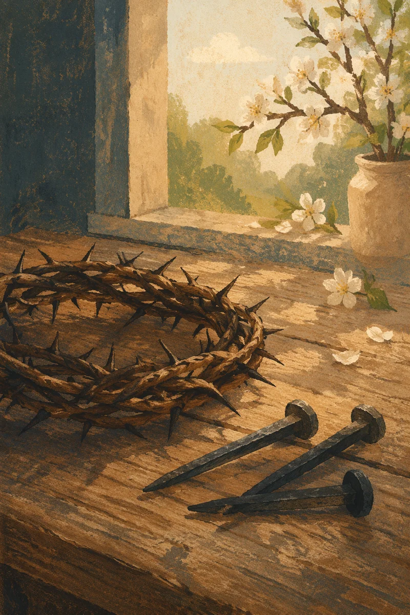 Crown of Thorns with Nails at Easter