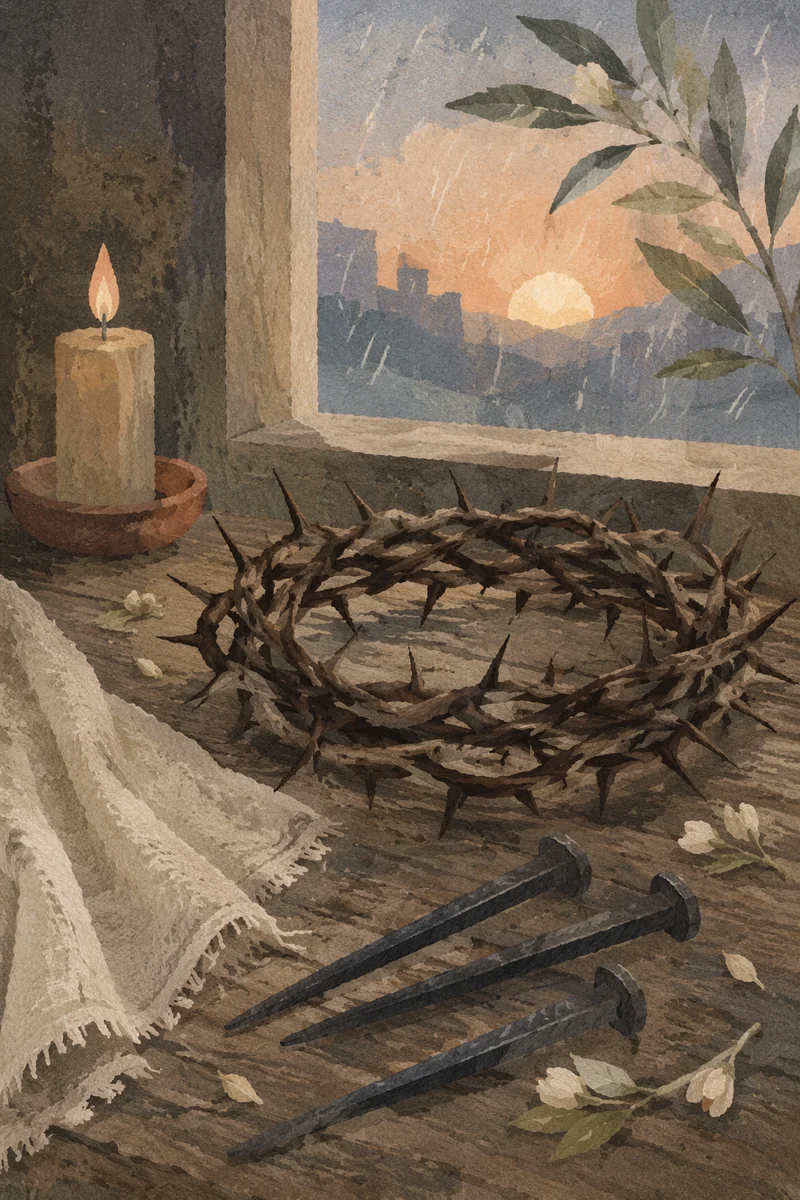 Lenten Crown of Thorns with Iron Nails