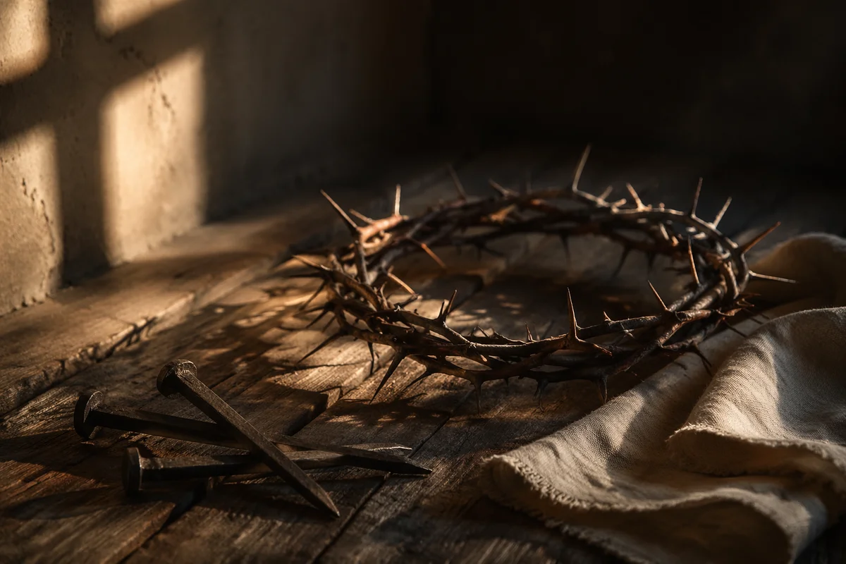 Lenten Crown of Thorns with Iron Nails
