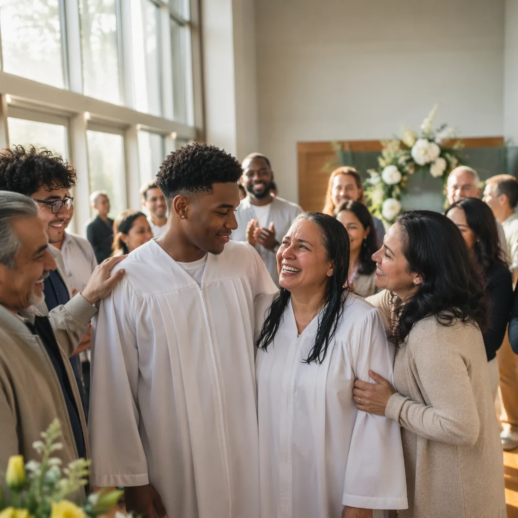 Easter Baptism Celebration with New Believers