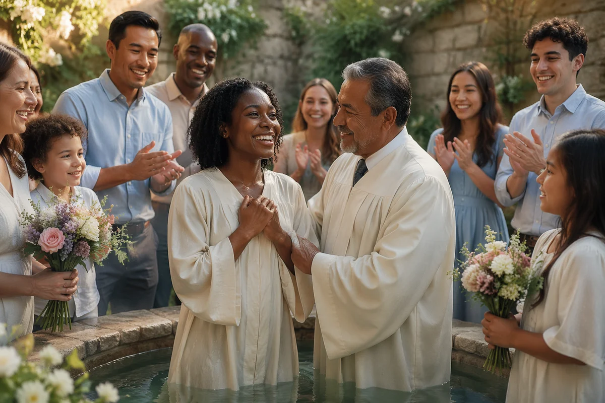 Outdoor Baptism Celebration in Spring Garden