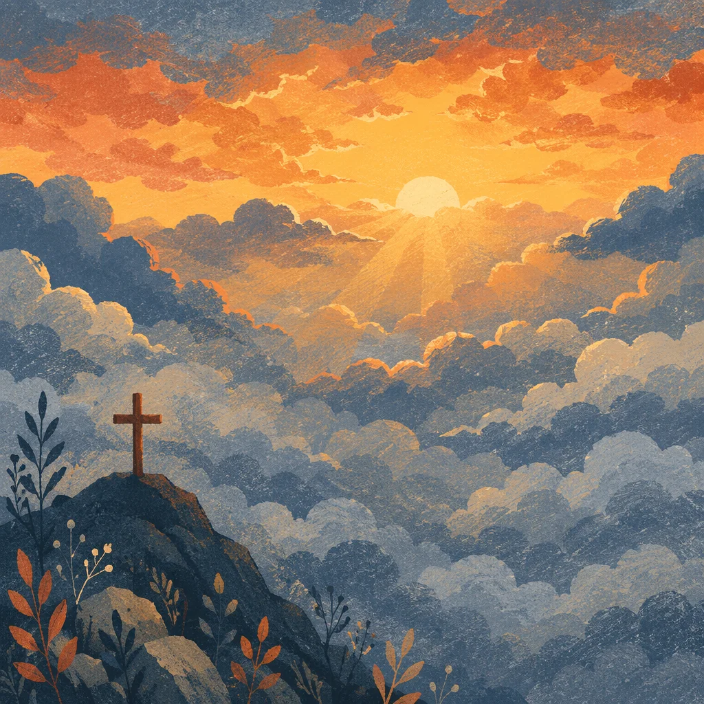 Easter Cross Sunrise Over Storm Clouds