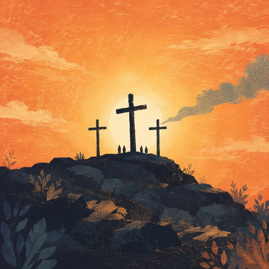 Easter Cross at Sunrise Dramatic Sky