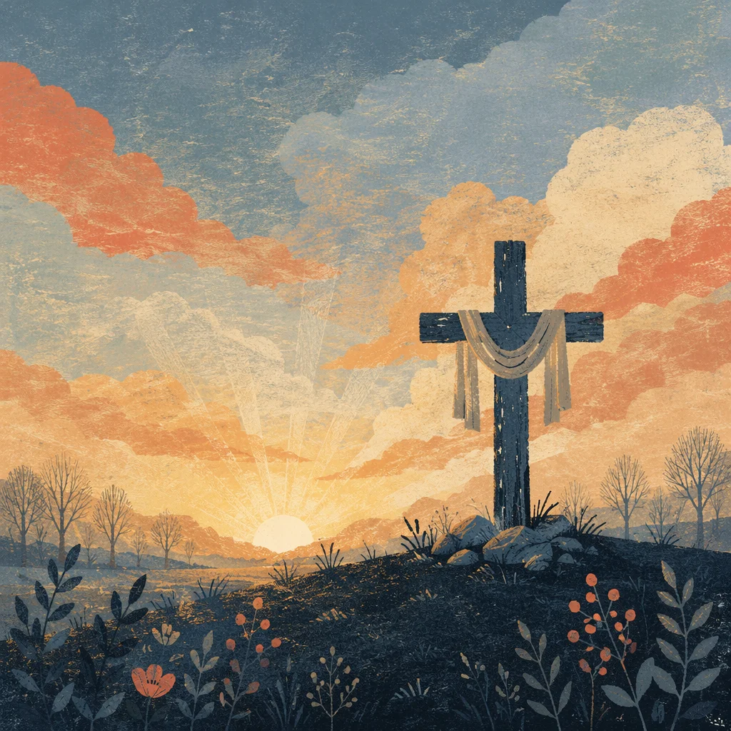 Easter Cross at Dramatic Sunrise