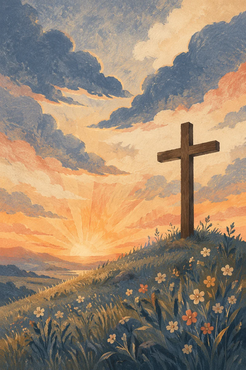 Easter Cross at Dramatic Sunrise
