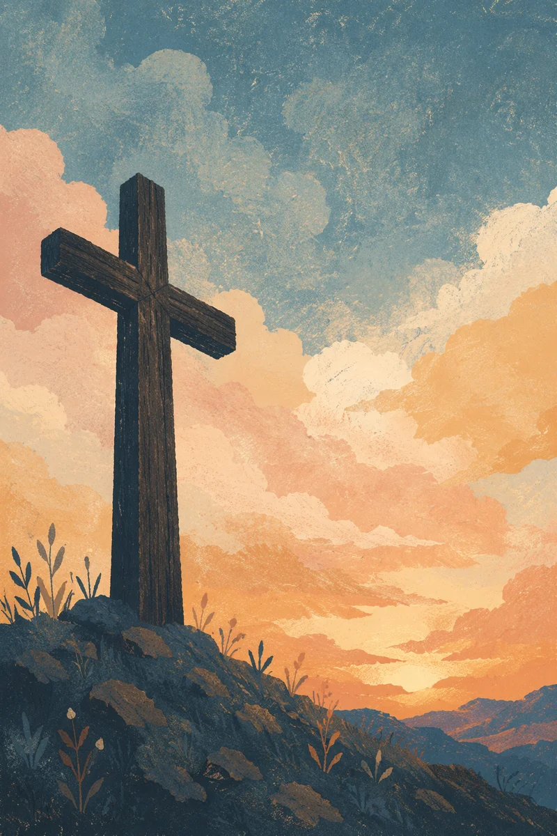 Easter Cross Sunrise with Dramatic Sky
