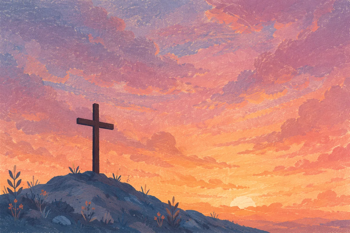 Easter Cross Sunrise with Dramatic Sky