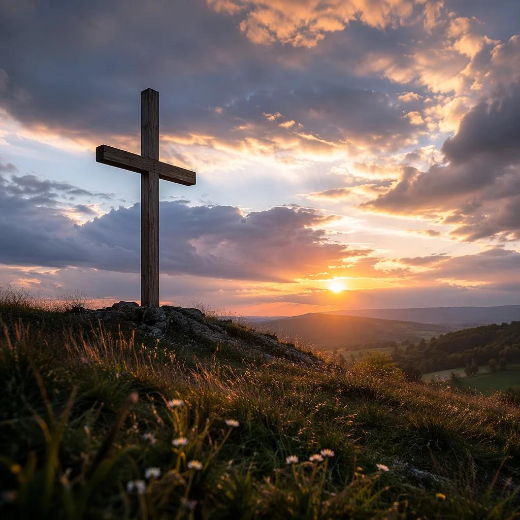 Easter Cross at Dramatic Sunrise