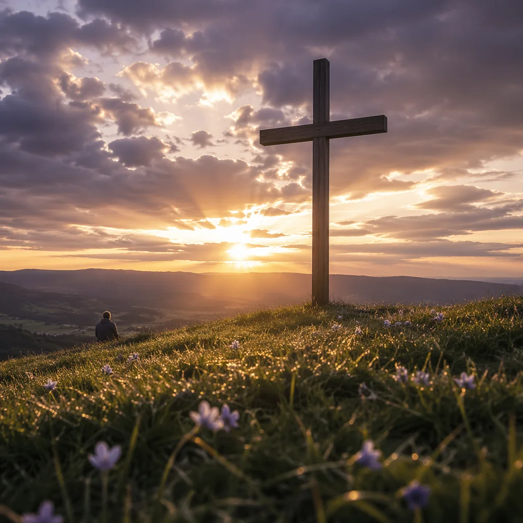 Easter Cross at Dramatic Sunrise