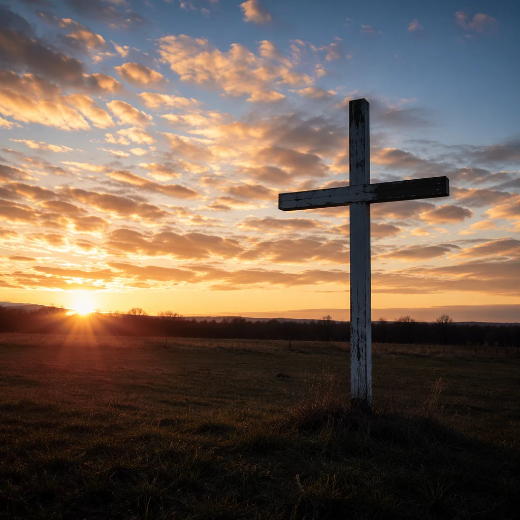 Easter Cross at Dramatic Sunrise