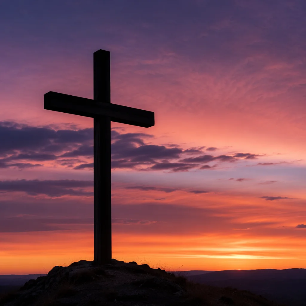 Easter Cross at Dramatic Sunrise