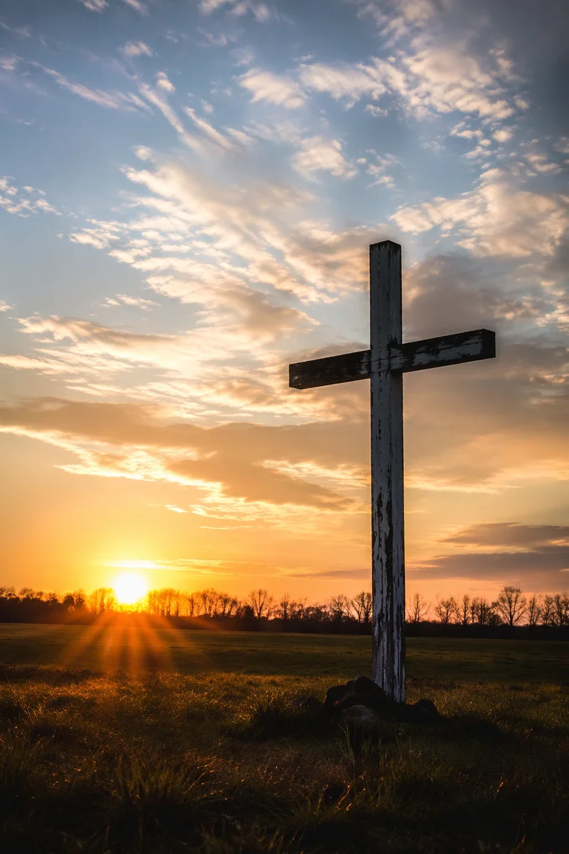 Easter Cross at Dramatic Sunrise