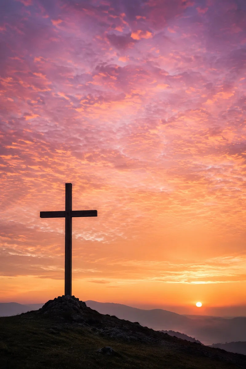 Easter Cross at Dramatic Sunrise