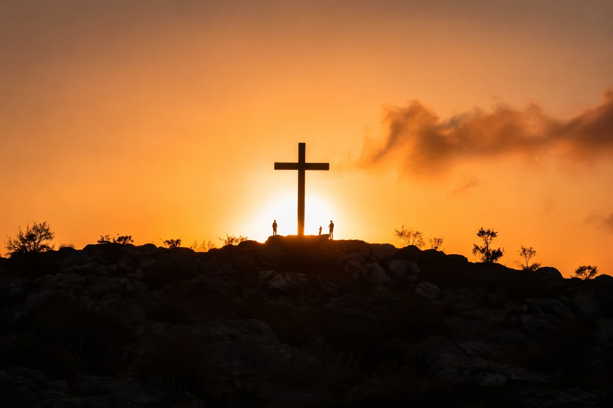 Easter Cross Sunrise on Rugged Hill