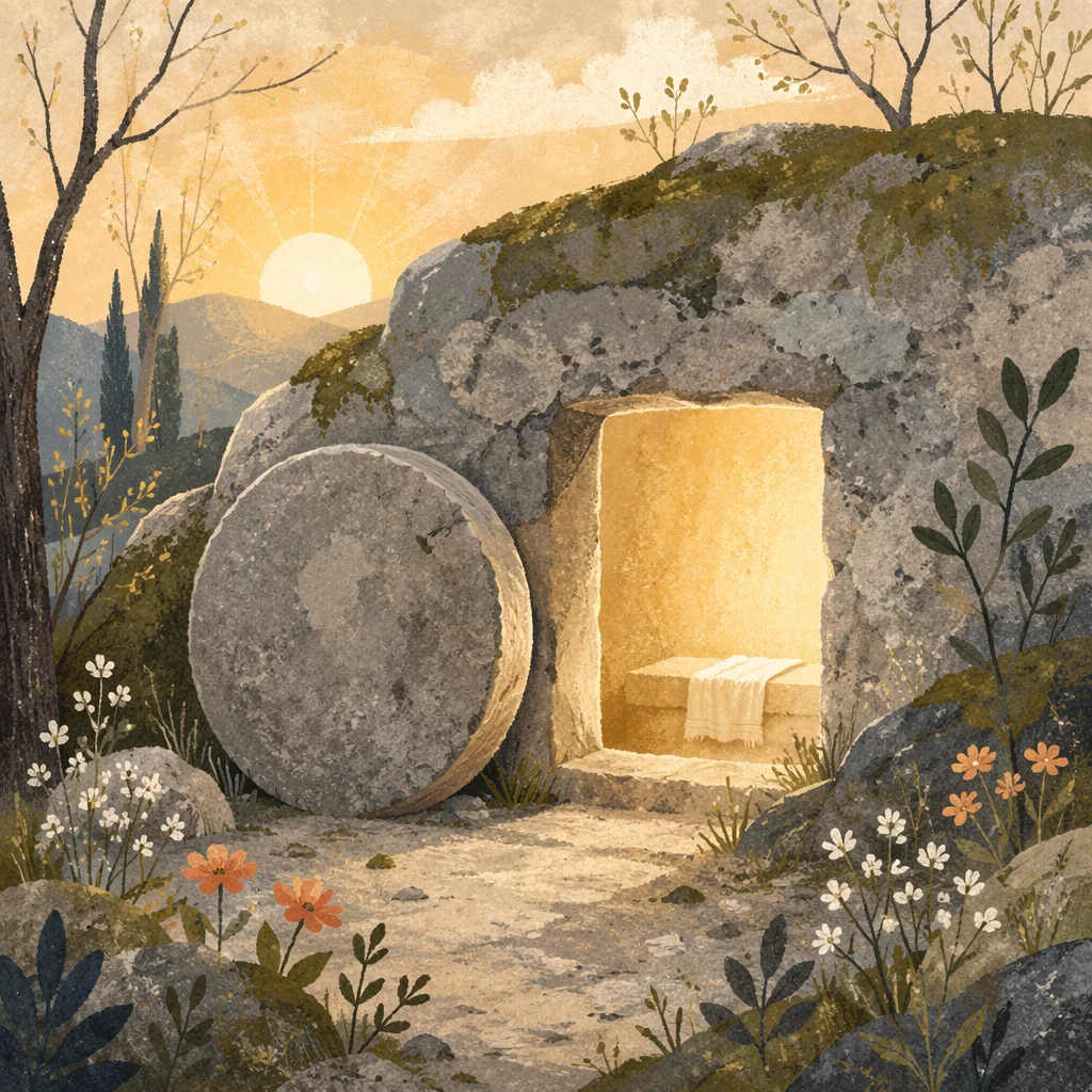 Easter Empty Tomb at Sunrise
