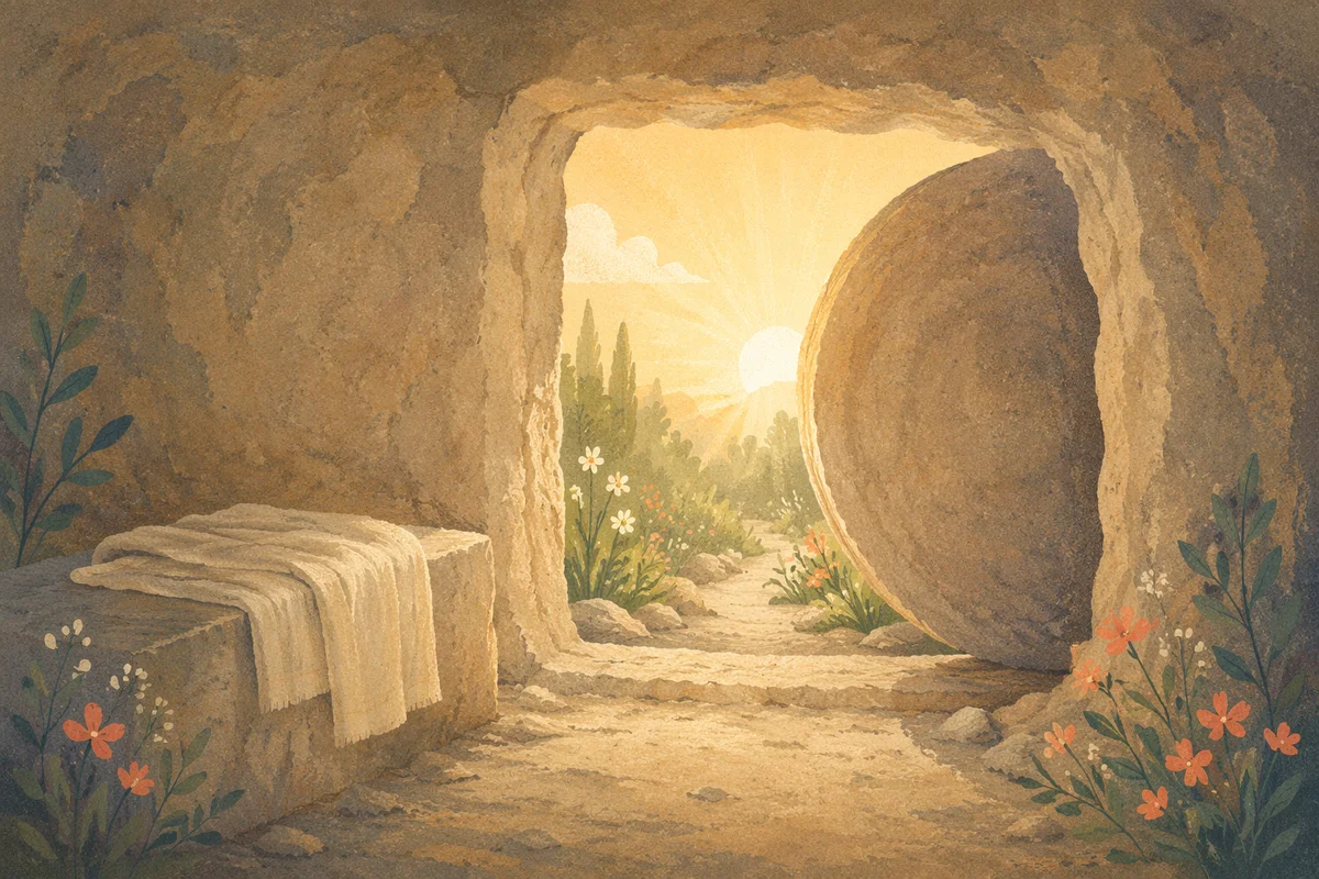 Easter Empty Tomb with Dawn Light