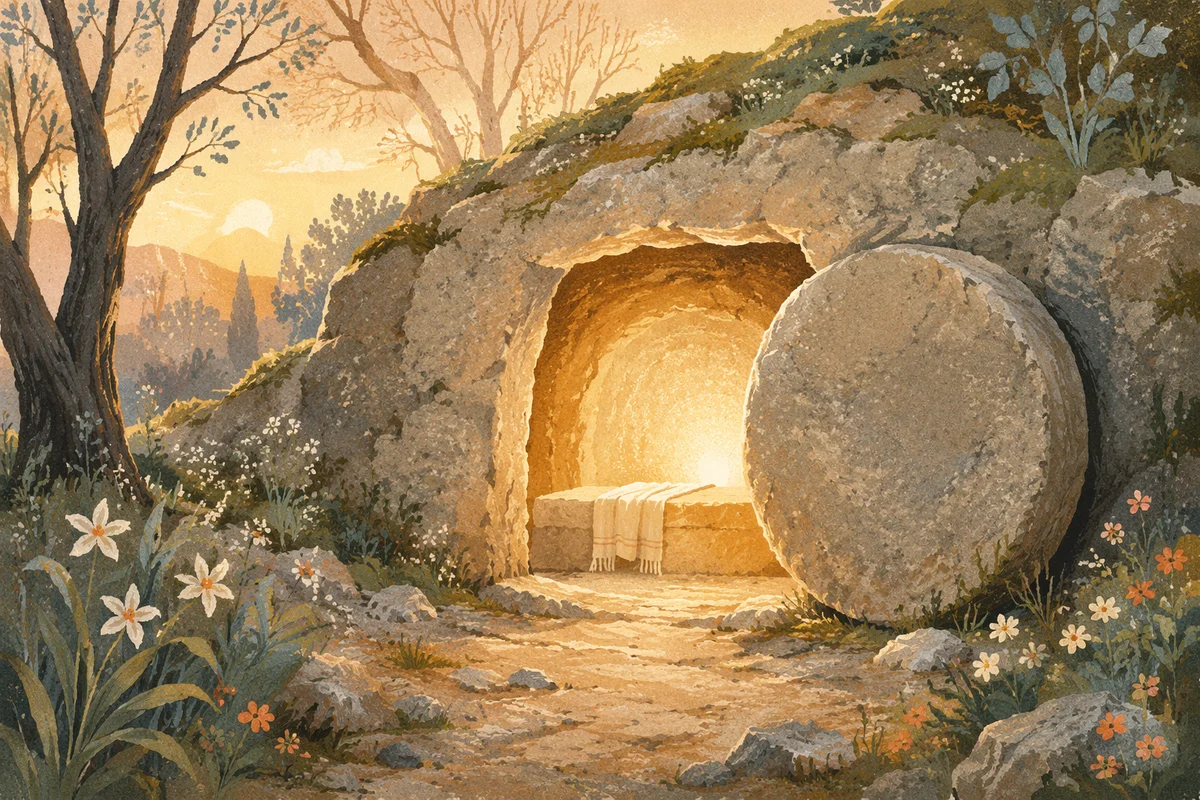 Easter Empty Tomb at Sunrise