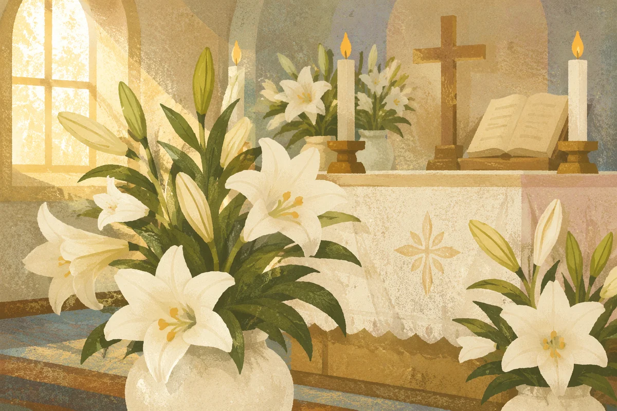 Easter Lily Arrangement on Chapel Altar