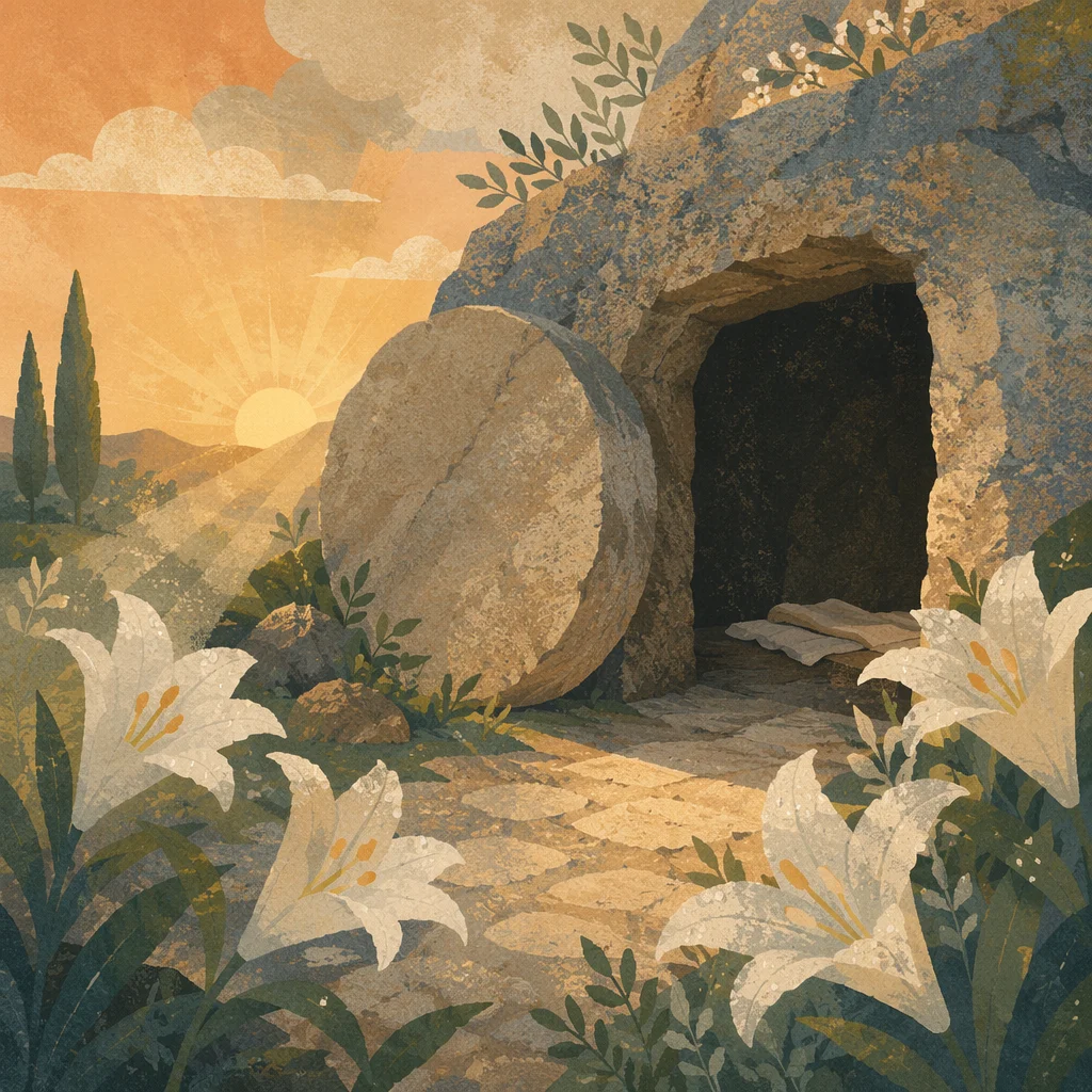 Easter Lilies at the Empty Garden Tomb