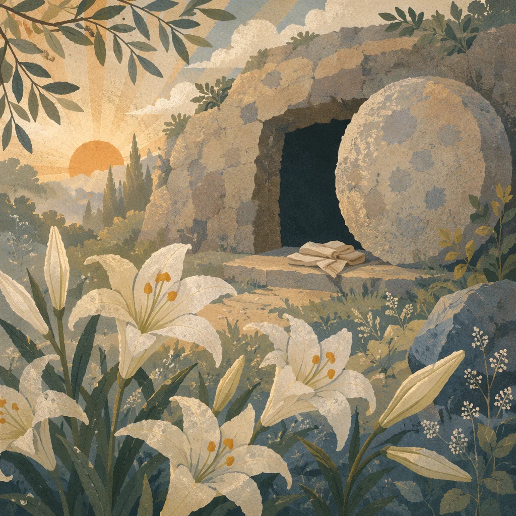Easter Lilies at the Empty Garden Tomb